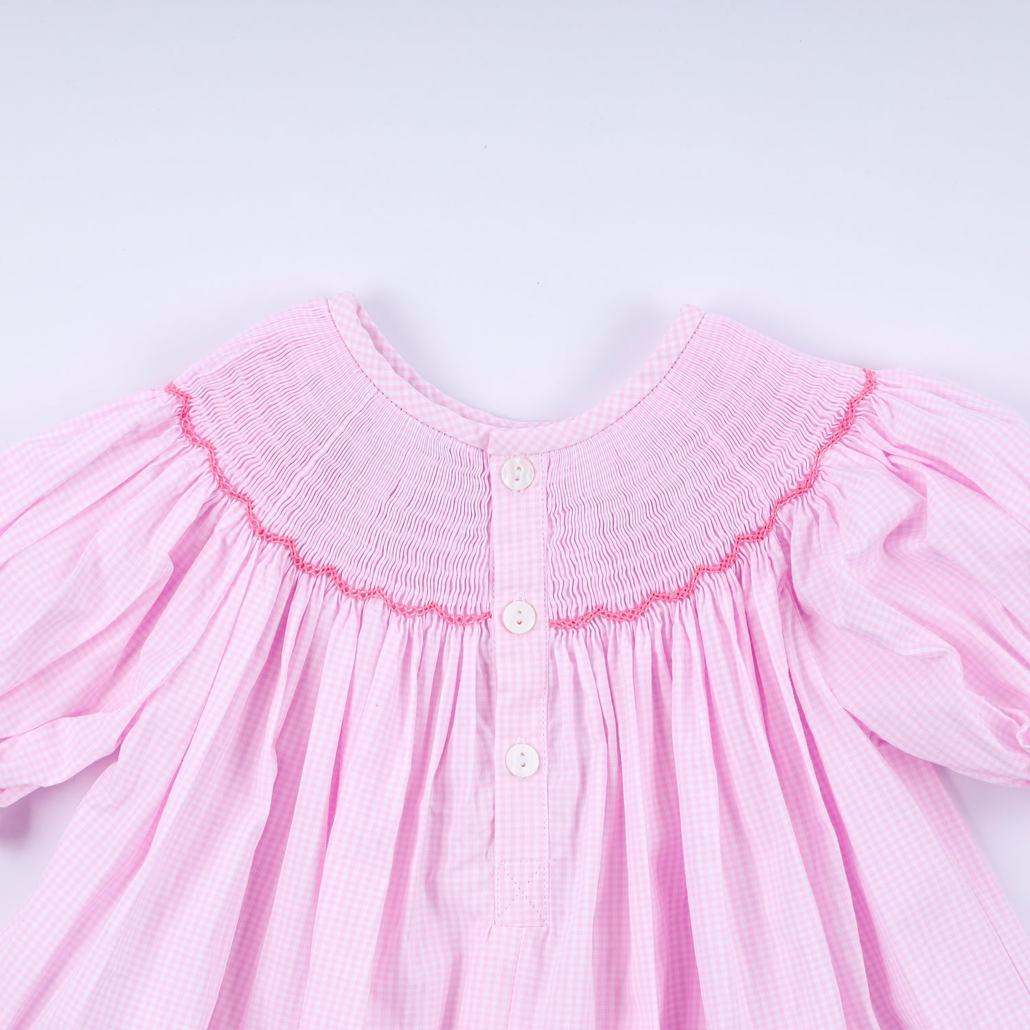 PINK CHRISTMAS TREE HAND SMOCKED RUFFLE PANTS SET